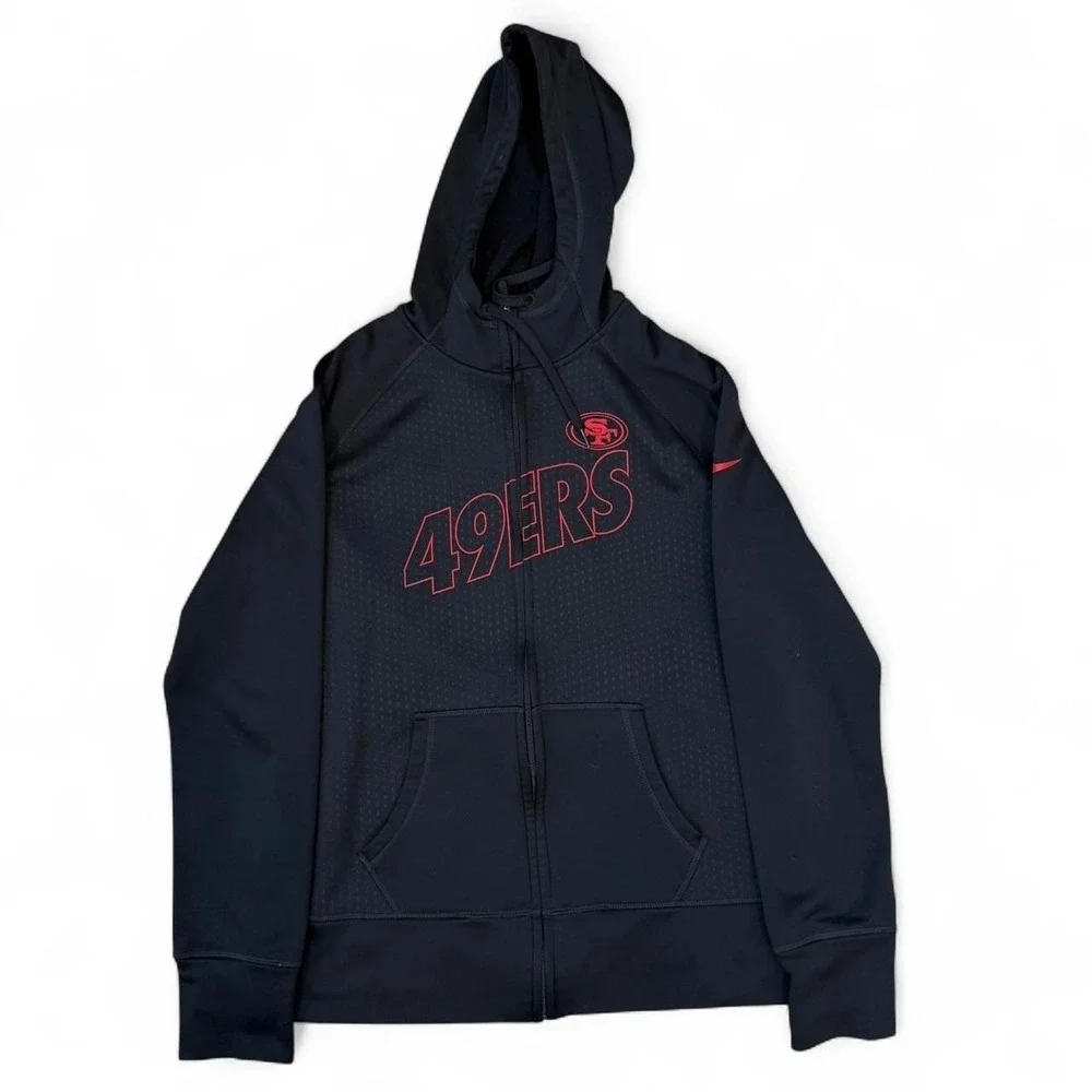 Nike San Francisco 49ers Black Therma-Fit Full Zip Hoodie Adult Size Large NFL